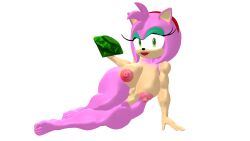 amy_rose amy_the_bat anthro anthro_only chaos_emerald dongdong horny_female makeup naked_female rouge_the_bat_(cosplay) sonic_(series)