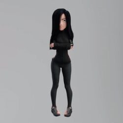 1girls 3d animated crisisbeat expressions female female_only gif girl hair_over_one_eye long_hair skinny skinny_girl slim_waist solo solo_female the_incredibles tight_clothing tight_fit violet_parr