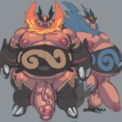 anthro balls bara barazoku big_balls big_penis emboar enbooka fire flaccid furry male male_only musclegut muscles muscular nintendo nude overweight penis pig pokémon_(species) pokemon pokemon_(species) shiny_pokemon sus_(pig)