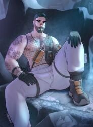 abs bara beard biceps bulge clothing david_king dbd dead_by_daylight latanolyy male male_nipples male_only manly muscular_male nipples pecs solo_male tattoo