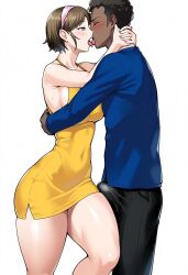 bulge comic_page couple french_kiss hi_res highres hugging kissing male/female teenagers tongue_out