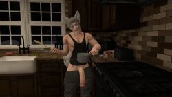 cock_out cooking horny_male looking_at_viewer male_only vrchat vrchat_avatar