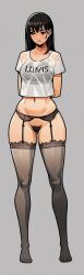 absurd_res ai_generated back_view big_ass big_butt bottombottom bra curvy_ass fat_ass front_view hi_res highres huge_ass huge_butt lingerie_panties long_legs loose_clothes schoolgirl see-through stockings t-shirt tagme tagme_(character) thick_ass thick_thighs thighhighs