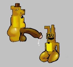 2boys balls big_penis five_nights_at_freddy's five_nights_at_freddy's_3 fredbear fredbear_(fnaf) gay head_empty hung male/male male_focus penis precum spring_bonnie spring_bonnie_(fnaf) sprite_edit sweat tagme thick thick_legs thick_thighs thighs video_games was_that_the_bite_of_'87 yellow yellow_body yellow_eyes yellow_fur