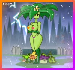 agonywelds anthro ass big_ass big_breasts breasts cabbage-pult_(pvz) censored curvy fume-shroom_(pvz) leaf leaves lightning peashooter_(pvz) plant plant_girl plants_vs_zombies pvz rain sunflower_(pvz) taller_girl thick_ass thick_thighs umbrella_leaf_(pvz)