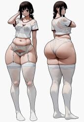 absurd_res ai_generated back_view big_ass big_butt bottombottom bra curvy_ass fat_ass front_view hi_res highres huge_ass huge_butt lingerie_panties long_legs loose_clothes n schoolgirl see-through stockings t-shirt tagme tagme_(character) teenage_girl thick_ass thick_thighs thighhighs volupvolup younger_female