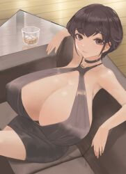 1girls big_breasts breasts breasts_bigger_than_head female female_only masamasa original short_hair smile