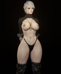 1girls 3d abs black_sclera female female_only pixie_cut red_eyes short_hair soboro solo tagme thong ulrika_magdova vampire warhammer_(franchise) warhammer_age_of_sigmar warhammer_fantasy white_hair