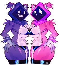 2girls big_breasts big_butt bikini fortnite raven_team_leader raven_team_leader_(cuddly) raven_team_leader_(fortnite) tagme tagme_(artist) thick_thighs