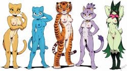 2024 ai_generated anthro bethesda_softworks blaze_the_cat blush breasts cartoon_network chest_tuft cleft_of_venus crossover digitigrade domestic_cat dreamworks felid feline female female_only furry game_freak innie_pussy katia_managan khajiit kung_fu_panda lineup looking_at_viewer mammal master_tigress meowscarada mobian_(species) multiple_girls navel nicole_watterson nintendo nipples nude paws pokemon pokemon_(species) pose prequel prequel_adventure pussy pussy_slit sega sonic_(series) sonic_the_hedgehog_(series) standing tagme tail take_your_pick the_amazing_world_of_gumball the_elder_scrolls tiger vince_ai you_are_now_a_furry