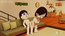 1boy 1girls 3d accurate_art_style ambiguous_penetration animated breasts breasts_out brown_hair cock couch couch_sex default_mii_(female) default_mii_(male) dick duo female guest_c guest_f hair light-skinned_female light-skinned_male light_skin living_room longer_than_10_seconds longer_than_30_seconds male mii naked naked_female naked_male neutral_expression nintendo nipples nude nude_female nude_male one_eye_closed penetration penis sex shorter_than_one_minute sound straight straight_sex tomodachi_life tomodachi_life:_living_the_dream video zh7even
