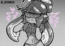 1girls better_version_at_source bodily_fluids callie_(splatoon) cephalopod choker clothing drooling female gloves halftone handwear humanoid hypno_shades_(splatoon) hypnosis hypnotic_visor inkling jewelry marine mind_control mollusk necklace nintendo octarian_tattoo octo_callie panties saliva sex_toy solo solo_focus splatoon tech_control underwear wormbin