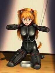 asuka_langley_sohryu bitchsuit bondage bound female female_focus female_only neon_genesis_evangelion parallel petplay submissive submissive_female