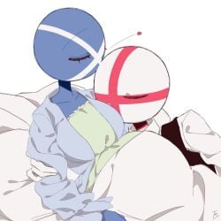 anthro bed countryhumans countryhumans_girl england_(countryhumans) kissing pregnant scotland_(countryhumans) tagme toroy0u wholesome