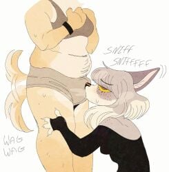 anthro bulge bulge_sniffing clothing genitals gynomorph intersex intersex/intersex magna_(puppkittyfan1) penis penis_sniffing puppkittyfan1 puppychan puppychan48 sniffing sniffing_clothes sniffing_crotch tammy_(puppkittyfan1) trans_(lore) trans_woman_(lore) underwear underwear_sniffing wolfertinger