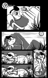 comic female feral inkcookie monochrome nude outdoors pokemon snivy tagme