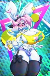 1futa abstract_background absurd_res alcohol baseball_cap bell bell_collar big_breasts blue blue_eyes blue_hair bracelet breasts bulge bulge_through_clothing bunny_ears bunny_tail drink drunk earrings fur furry furry_only futa_only futanari huge_breasts multicolored_eyes multicolored_hair open_mouth peanut_butter_(theycallhimcake) pink_eyes pink_hair rabbit ribbons shaded shorts solo solo_futa suddenhack tagme thick_thighs thighhighs thong tight_clothing vhs_filter white_skin wide_hips yellow_clothing