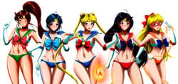 5girls ami_mizuno bishoujo_senshi_sailor_moon bow bra chain eyemask female female_only fire grimbyslayer lightning lingerie makoto_kino minako_aino panties rei_hino sailor_jupiter sailor_mars sailor_mercury sailor_moon sailor_v sailor_venus scepter skimpy_clothes small_breasts tagme usagi_tsukino water weapon wink