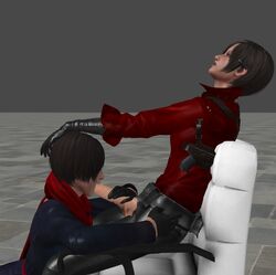 3d ada_wong ada_wong_(ty_brenneman) carla_radames fellatio futanari human insertion intersex leather_gloves leather_pants oral resident_evil resident_evil_6 sgtbullsteelhead