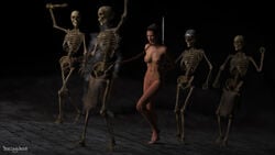 3d arms_behind_back barefoot bondage breasts captured chains female femsub nude sex_slave skatingjesus skeleton slave slavegirl undead