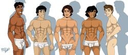 5boys abs aladdin aladdin_(1992_disney_film) aladdin_(character) arabian bad_lighting balls_outline biceps black_hair bodybuilder brown_hair company_connection crossover dick_root disney disney_prince eugene_fitzherbert flaccid_penis flynn_rider human interracial lineup looking_at_viewer male male_only masculine muscles muscular_male nippleless_male pecs penis_outline penis_peek penis_shaped_bulge penis_size_difference penis_under_clothes presenting prince_eric prince_naveen prince_phillip red_bones serratus_anterior shaved_crotch sleeping_beauty_(1959_film) smooth_skinned_male straight_hair tangled the_little_mermaid the_little_mermaid_(1989_film) the_princess_and_the_frog tighty_whities topless underwear underwear_only vpl white_underwear