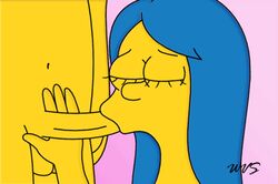 animated color fellatio female human insertion male marge_simpson nude oral penis side_view straight testicles the_simpsons wvs