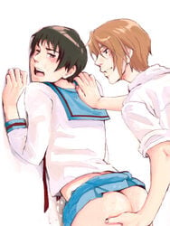 2boys ass crossdressing gay itsuki_koizumi kyon suzumiya_haruhi_no_yuuutsu tagme yaoi