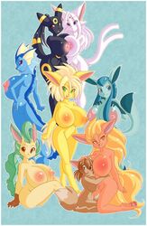 animal_ear anthro barefoot bb breasts breasts_bigger_than_head eevee eeveelution elly_(blitza) espeon feet female flareon fur furry furry_ears furry_only furry_tail game_freak glaceon icy_(blitza) ivory_(blitza) jolteon jolty large_breasts lavy_(blitza) leafeon leafeon_(blitza) nintendo nipples nude original_character pawpads paws pokemon pokemon_(species) pokemon_dppt pokemon_gsc pokemon_rgby smile soles spazzykoneko tail toes umbreon umbreon_(blitza) vaporeon vaporeon_(blitza)