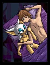 1boy 1girls afterglow animal_ear anthro bat bat_wings blue_eyes breasts brown_eyes brown_hair chiropteran female female_on_human furry human human_on_anthro interspecies love male male/female male_on_anthro married_couple mobian_(species) pussy ring romantic rouge_the_bat sega sonic_(series) sonic_the_hedgehog_(series) straight_hair uncensored wedding_ring white_hair wife wings xexus