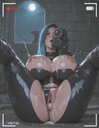 ai_generated bondage camera_view cum cum_in_pussy cum_on_body cum_on_breasts huge_breasts latex nyx_x showing_ass showing_pussy