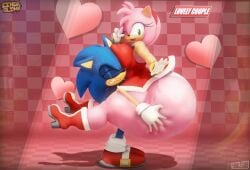1boy 1girls amy_rose ass blue_fur blue_hair boots bracelet breasts breasts_against_head cindablimp dress eulipotyphlan female gloves grabbing_ass green_eyes hairband hedgehog hedgehog_humanoid hips hyper_ass large_ass large_breasts male mobian_(species) overweight panties picking_up pink_fur pink_hair sega sonic_(series) sonic_the_hedgehog sonic_the_hedgehog_(series) struggling_to_lift sweat sweating sweaty sweaty_forehead thick_thighs thigh_boots thighs underwear wide_hips wink winking_at_viewer