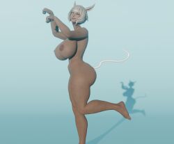3d 3d_(artwork) 4k big_ass big_breasts blender blender_(software) cat_ears cat_pose cat_tail catgirl chaoslord final_fantasy_xiv huge_ass huge_breasts miqo'te posing tagme thick thick_thighs voluptuous_female white_eyes white_hair wide_hips wink y'shtola