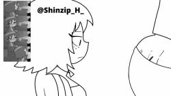 1futa 1girls animation balls bar_censor big_penis blowjob blush breasts censored clothed clothing cock_shock crap-man deepthroat dickgirl erect_penis erection fellatio female female_focus focus_on_penis freckles freckles_on_face fully_clothed futa_on_female futanari hard_on hesitant hiryouman huge_cock huge_cock_reaction human hung imminent_fellatio imminent_oral intersex kim_pine large_penis monochrome mostly_clothed oral penis penis_awe penis_out roxanne_richter scott_pilgrim scott_pilgrim_takes_off shinzip_h short_hair sound standing tagme tomboy veiny_penis video