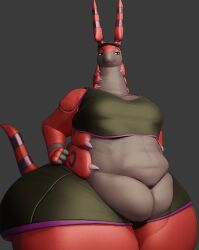 3d 3d_(artwork) 3d_model anaroth anthro ass belly belly_button big_ass big_belly breasts fat fat_ass female hat large_ass obese overweight overweight_female palmtreerothic pokemon pokemon_(species) revytea_(modeler) revyteachai scolipede thick_ass thick_thighs thighs