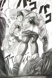 1boy 1girls android_18 arm_support bald bent_legs bent_over black_and_white blonde_female blonde_hair boots breasts breasts_out clothed clothed_sex clothing denim denim_skirt dragon_ball dragon_ball_z duo female from_behind from_behind_position garland_(rehabilitation) holding_breast human japanese_text jeans_skirt knees_together_feet_apart krillin kuririn larger_female leggings leggings_down looking_at_another looking_pleasured male manga manga_page medium_breasts medium_hair monochrome mounting muscular muscular_male on_model one_arm_up open_mouth pants pants_down sex shirt shirt_lift shirt_up shorter_male size_difference skirt skirt_around_one_leg skirt_down slim smaller_male standing standing_doggy_style standing_sex straight straight_hair sweat sweatdrop sweating taller_female text thin_legs thrusting tiptoes uncensored vagina vaginal_penetration vaginal_sex