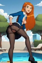 1girls ai_generated artist_name ass ben_10 ben_10_(classic) ben_10_alien_force ben_10_ultimate_alien black_footwear black_pantyhose black_skirt blue_shirt blue_sky breasts breasts_out cartoon_network clothes_lift cloud collared_shirt day female female_only green_eyes gwen_tennyson gwen_tennyson_(alien_force) gwen_tennyson_(classic) gwen_tennyson_(ultimate_alien) hi_res lifted_by_self long_hair long_sleeves looking_at_viewer looking_back medium_breasts nipples no_bra no_panties open_clothes open_shirt orange_hair outdoors pantyhose parted_lips pleated_skirt pool pussy rule34lab shirt shoes skirt skirt_lift sky solo standing thighband_pantyhose torn_clothes torn_pantyhose tree uncensored warner_bros warner_brothers water younger_female