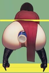 1girls absurdres anal anal_insertion anal_masturbation anal_object_insertion anal_only anal_only_maebari anal_storage ass beverage beverage_can big_anus big_ass black_hair boots bottom_heavy bottomless bottomless_skirt breaking_the_fourth_wall can can_in_ass can_insertion cavity_storage china_dress chinese_clothes chubby chubby_female covered_pussy dress fat_ass female female_only from_behind green_background high_heel_boots high_heels highres huge_ass kimono large_ass large_insertion maebari masturbation mmmmmkun object_insertion original pelvic_curtain pepsi pussy rear_view short_hair side_slit simple_background soda soda_can soda_can_insertion solo squatting taped_pussy upskirt vaginal_sticker