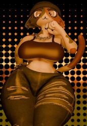 3d 3d_(artwork) 3d_model anaroth ass big_ass big_breasts breasts cat_girl cat_tail catgirl epic_games feline fortnite furry jeans meow_skulls_(fortnite) palmtreerothic ripped_pants thick_ass thick_thighs thighs
