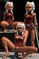 3girls ahsoka_tano ai_generated animal_ears barefoot bondage bottomless bound breasts clone_wars dildo female hi_res high_quality high_resolution large_breasts masturbation multiple_girls nipples object_insertion patreon pussy seductive sex_toy sexy spicytoonai spread_legs uncensored watermark