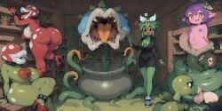 1boy ai_generated anthrofied balls big_nipples black_sclera blue_head blush cheek_bulge clay_pot climbing_shelf crossed_legs deep_insertion deepthroat deku-baba drool dryad erect_nipples excited faceless_female flat_chest flora_fauna fully_bound grass green_body green_floor green_nipples green_tentacles huge_ass huge_lips hyper_lips indoors jiggies large_areolae large_lips leaf_hair leaves legless legs_crossed light-skinned_male long_tongue looking_at_viewer looking_back looking_pleasured multiple_girls narrowed_eyes no_eyes no_pupils noodle_jacuzzi nude on_shelf open_mouth orange_tongue peashooter_(plants_vs_zombies) pink_skin piranha_plant plant_girl platform_heels plump pot potted_plant puffy_areolas puffy_nipples purple_eyes purple_hair purple_nipples red_body red_nipples red_shoes saleswoman saliva seductive sharp_teeth sitting smile spiked_anklet spiked_bracelet spiked_collar split_mouth spotted_body store struggling stuck syrup_town teeth tentacle thick_lips thick_thighs trapped trembling twitching vertical_mouth white_eyes white_lips wide_hips wooden_wall yellow_sclera