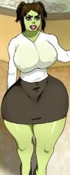 1girls 2010s 2014 5ifty alternate_body_type big_breasts brown_hair brown_hair_female brunette brunette_female cartoon_network curvaceous curvaceous_female curvaceous_figure curves curvy curvy_body curvy_female curvy_figure curvy_hips deviantart_link digital_drawing_(artwork) digital_media_(artwork) female female_focus female_only green_body green_skin hi_res high_resolution highres hips hips_wider_than_shoulders hourglass_figure hourglass_figured_female huge_breasts humanoid jay-marvel old_art png red_lips red_lipstick regular_show round_breasts solo solo_female solo_focus starla_(regular_show) starla_gutsmandottir translucent translucent_clothing white_shirt wide_hips wide_thighs