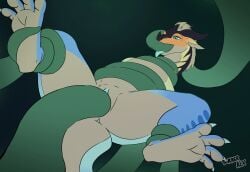 2_horns 2d_animation abstract_background animated anus ass big_butt binding bindings blush bodily_fluids bondage bound cave cheek_bulge claws cum digital_media_(artwork) dragon feet female feral feral_on_male fingers frame_by_frame fully_bound fur gag gagged genital_fluids genitals hair horn leg_grab legs_tied looking_pleasured multicolored_body multicolored_scales mythological_creature mythological_scalie mythology open_mouth oral oral_penetration paws penetration restrained restrained_by_tentacles restraints scales scalie sex sharp_teeth simple_background smile solo spread_legs spreading submissive tail teeth tentacle tentacle_in_mouth tentacle_in_vagina tentacle_penetration tentacle_sex toe_claws toes tongue tongue_out torso_grab turner_alx two_tone_body tying vaginal_penetration vine_bondage vulva white_body white_scales widescreen