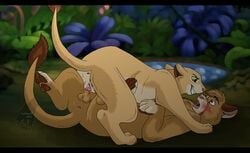 blush crossover cum disney feline female female_feral feral fur furry lion lioness lonewolf male mammal nala penis pussy sex straight testicles the_lion_king zoophilia