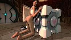 1girls 3d chell clothing female female_only garry's_mod human human_female human_only pale_skin portal_(series) portal_gun solo tagme weapon