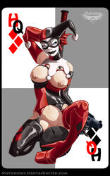 batman_(series) boots dc female female_only harley_quinn human notorious84 playing_card solo tagme