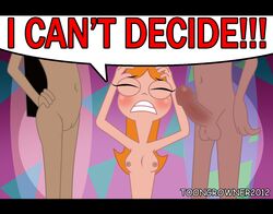 blush candace_flynn disney female human interracial jeremy_johnson male nipples penis phineas_and_ferb pussy red_hair stacy_hirano toongrowner