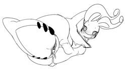 cloaca cum damn_cursor female feral goo goodra looking_at_viewer messy monochrome nintendo plain_background pokemon pokemon_(species) pussy slime tom_smith video_games white_background