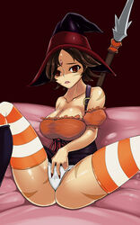 bewitching_nidalee breasts harrowing harrowing_series league_of_legends nidalee panties spread_legs spread_pussy spread_pussy_under_clothes strapless strapless_top strapless_topwear striped_legwear tagme tales_from_the_rift_series thighhighs tubetop white_panties witch_hat