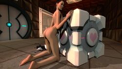 1girls 3d chell completely_nude completely_nude_female female female_only garry's_mod human human_female human_only nude nude_female pale_skin portal_(series) portal_gun solo tagme weapon