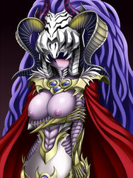 1girls archfiend_empress blush female horns long_hair pataneet purple_skin yu-gi-oh!